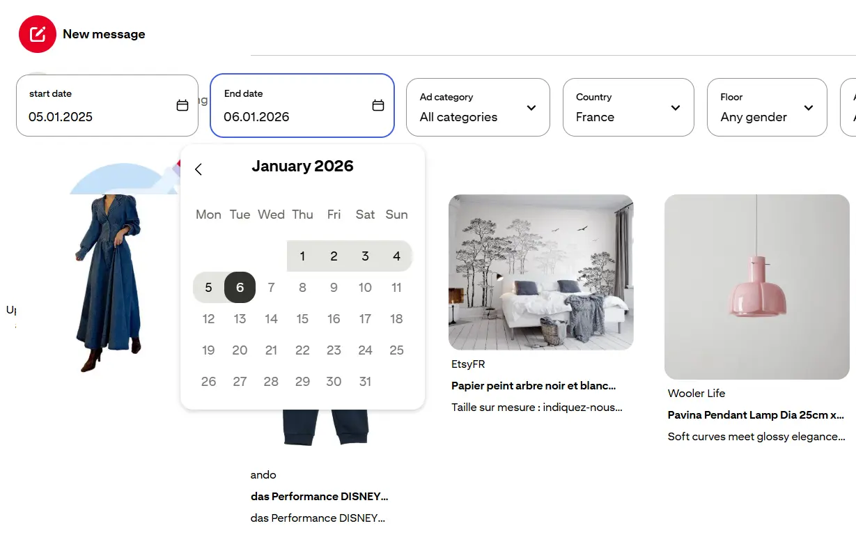 Advertising library Pinterest Ads: Selecting the start and end dates for your campaign
