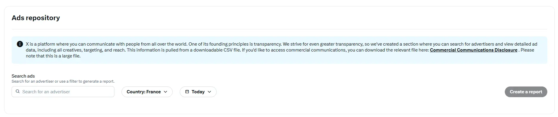 Advertising library X Ads: Launch of the X Ads advertising repository