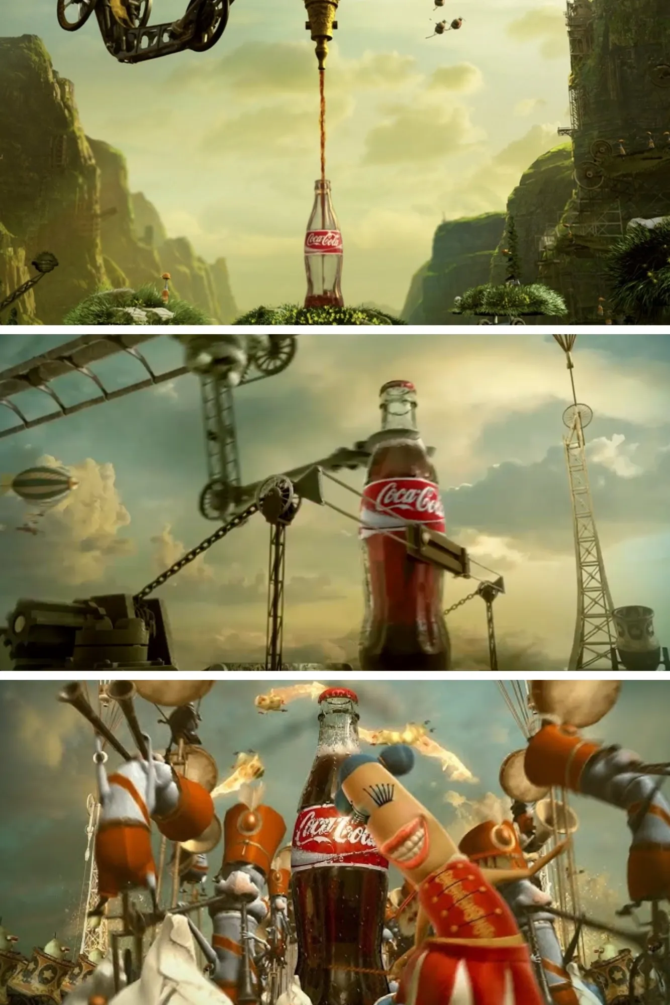 CGI graphics in the Coca-Cola commercial.